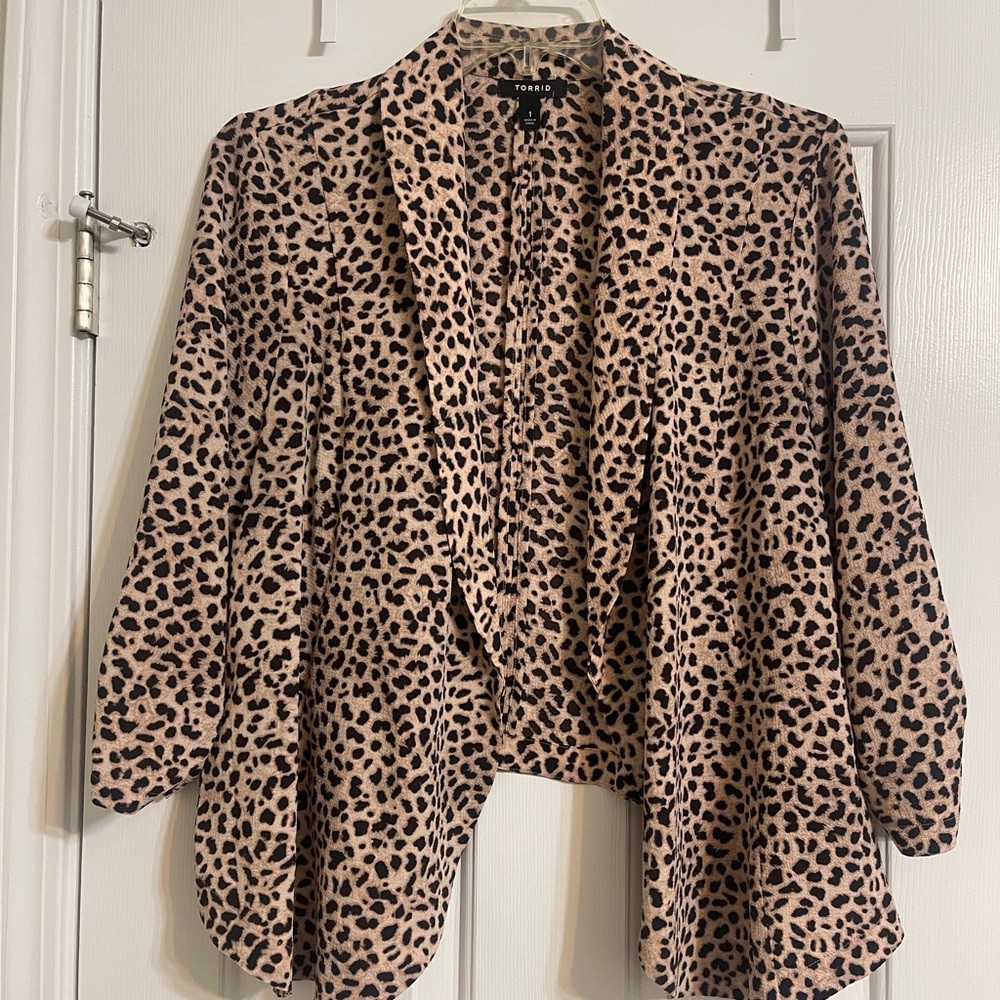 Torrid Leoprd Print Cropped Blazer